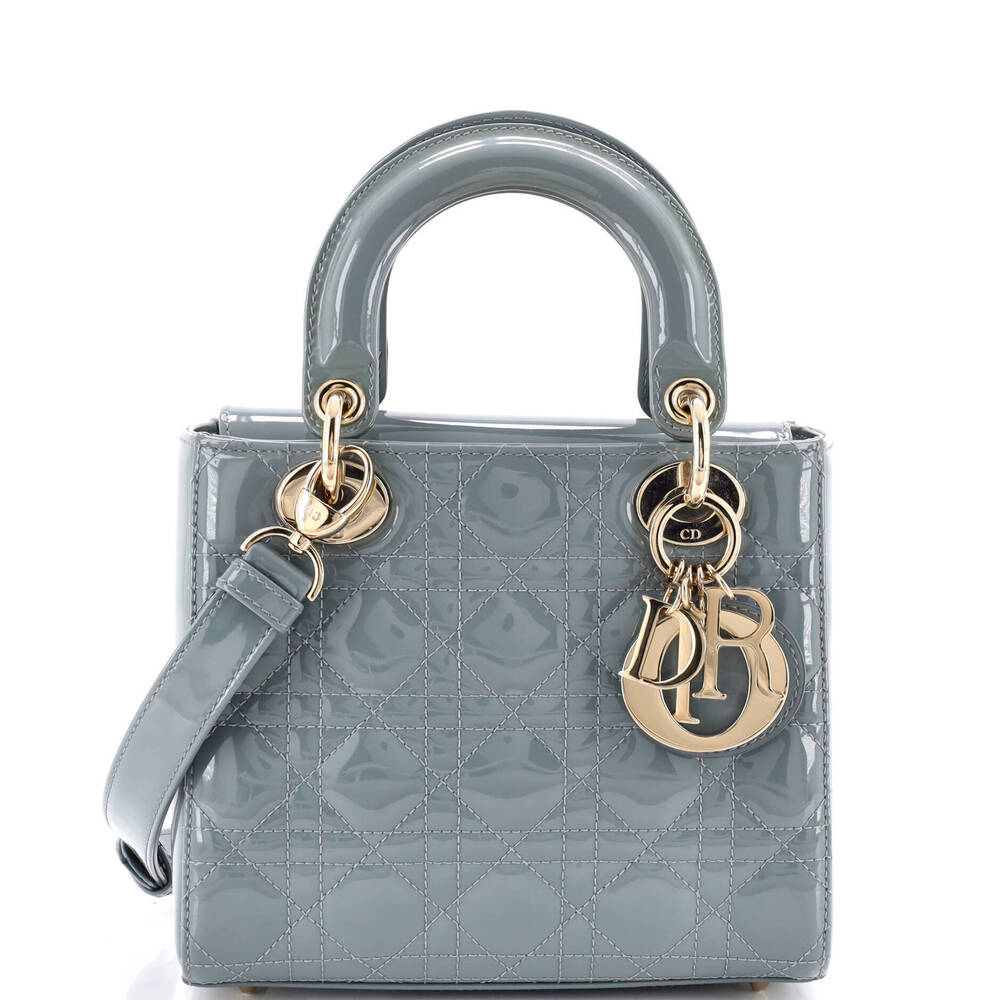 Christian Dior Small Lady Dior Bag Cannage Quilt Patent